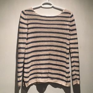 Vince Gray/Blue Striped Linen Top Size S